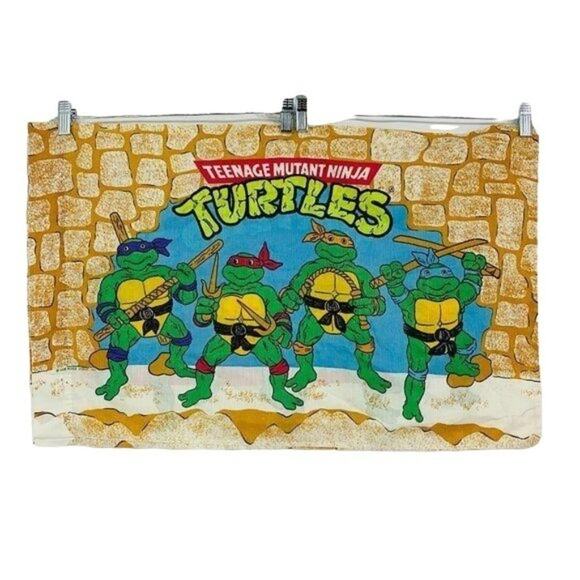 Vintage 90s TMNT Twin Sheet Complete Linen Cartoon Teenage Turtles - Picture 10 of 10